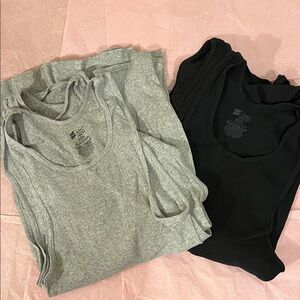 Gray and Black Ribbed Tank Tops Get all 6